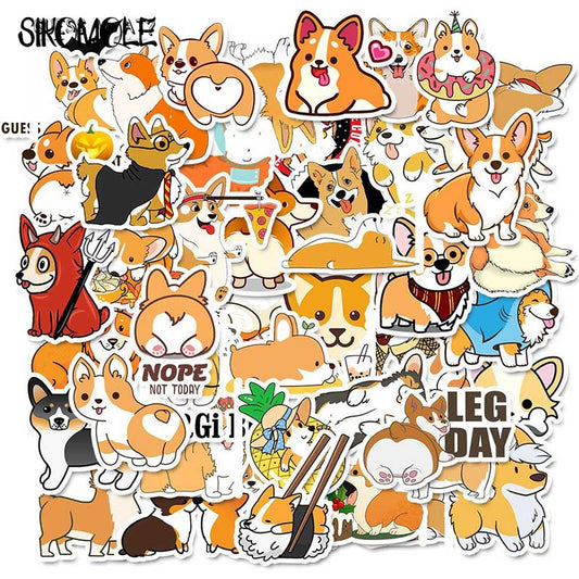 10/30/50PCS Cartoon Welsh Corgi Pembroke Stickers Cute Animals Dog DIY Moto Car Suitcase Laptop Skateboard Graffiti Sticker F5