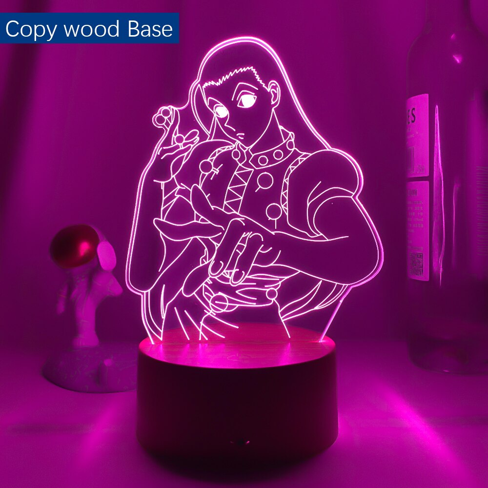 Acrylic Led Night Light Anime Hunter X Hunter Bedroom Decor Light for Kid Child Birthday Gift HXH Illumi Zoldyck Figure 3d Lamp