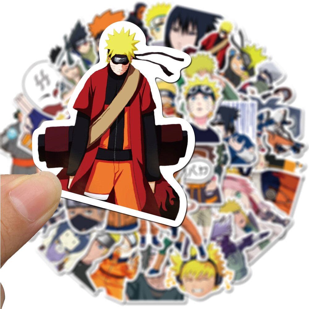 100Pcs Naruto Stickers Uzumaki Naruto Kakashi Uchiha Sasuke Itachi Kawaii Cartoon Waterproof Stiker