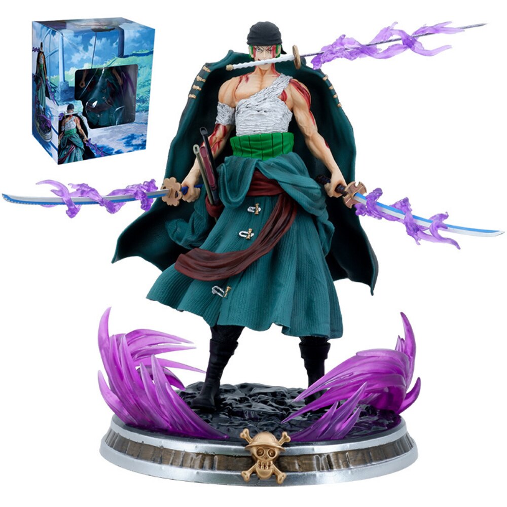 34CM Roronoa Zoro Collectible Figurine One Piece Anime Figure Manga Assemble Model Cartoon Doll Adult Children Kids Boy Toy Gift