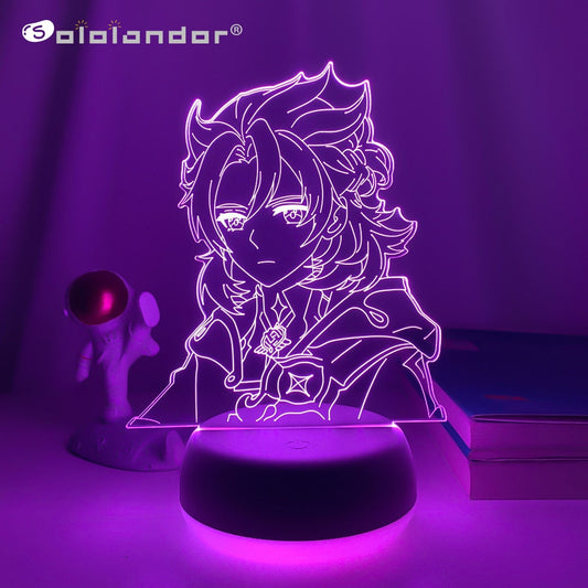 Game Led Night Light Genshin Impact Albedo Figure for Room Decor Kids Birthday Gift Genshin Impact Table Led Night Lamp