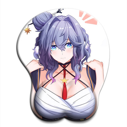 Arknights Astesia 3D Boobs Mouse Pad Kawaii Anime Sexy Ark Mousepad with Wrist 3D Big Oppai Silicone Gel Desk Mat