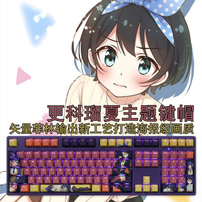 108 Keys PBT Dye Subbed Keycaps Two Dimensional Cartoon Anime Gaming Key Caps OEM Profile Backlit Keycap