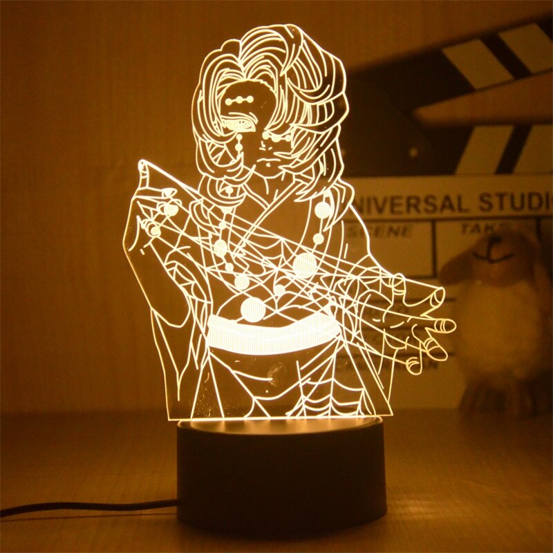 Anime Demon Slayer Figure 3D LED Night Light Kocho Kanae Figures Lamp for Bedroom Decor Child Kids Birthday Gift Warm light