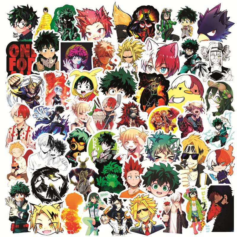 100pcs My Hero Academia Stickers Classic Japan Anime Sticker Modern Popular Laptop Luggage Car Skateboard Phone Decal