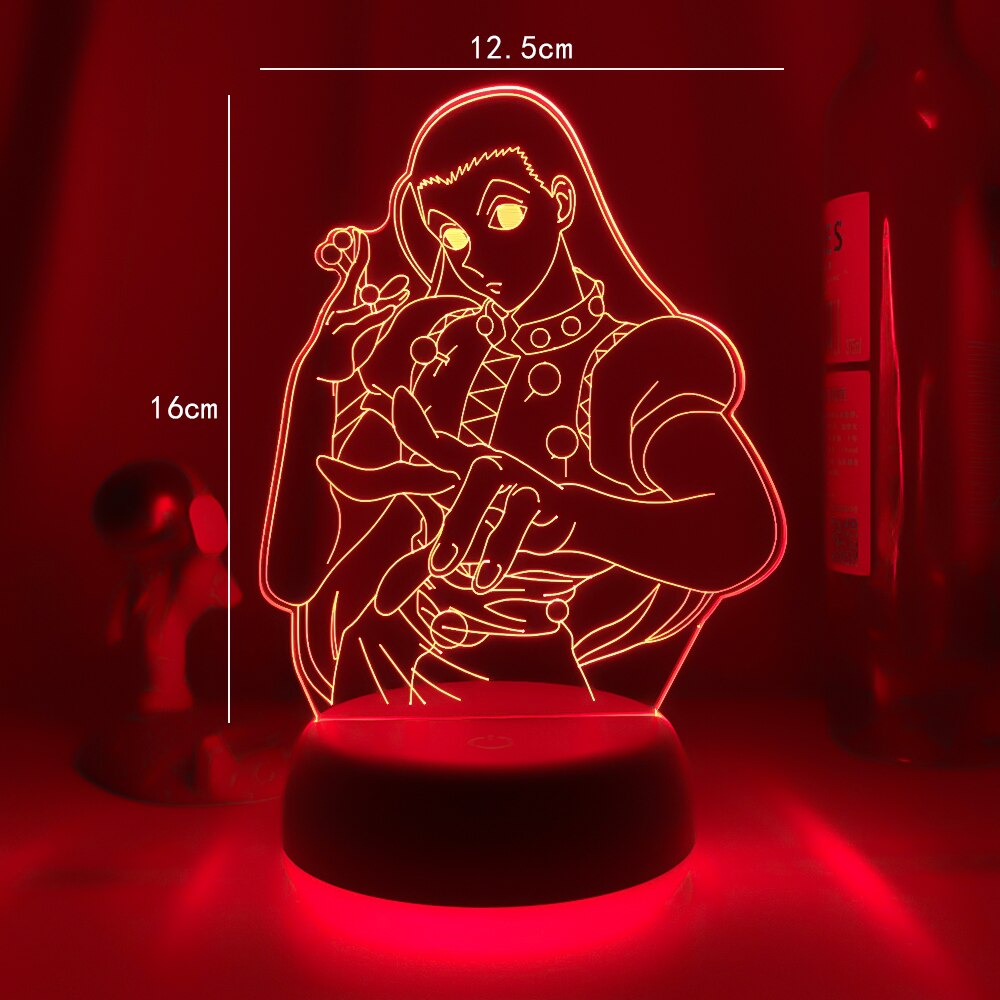 Acrylic Led Night Light Anime Hunter X Hunter Bedroom Decor Light for Kid Child Birthday Gift HXH Illumi Zoldyck Figure 3d Lamp