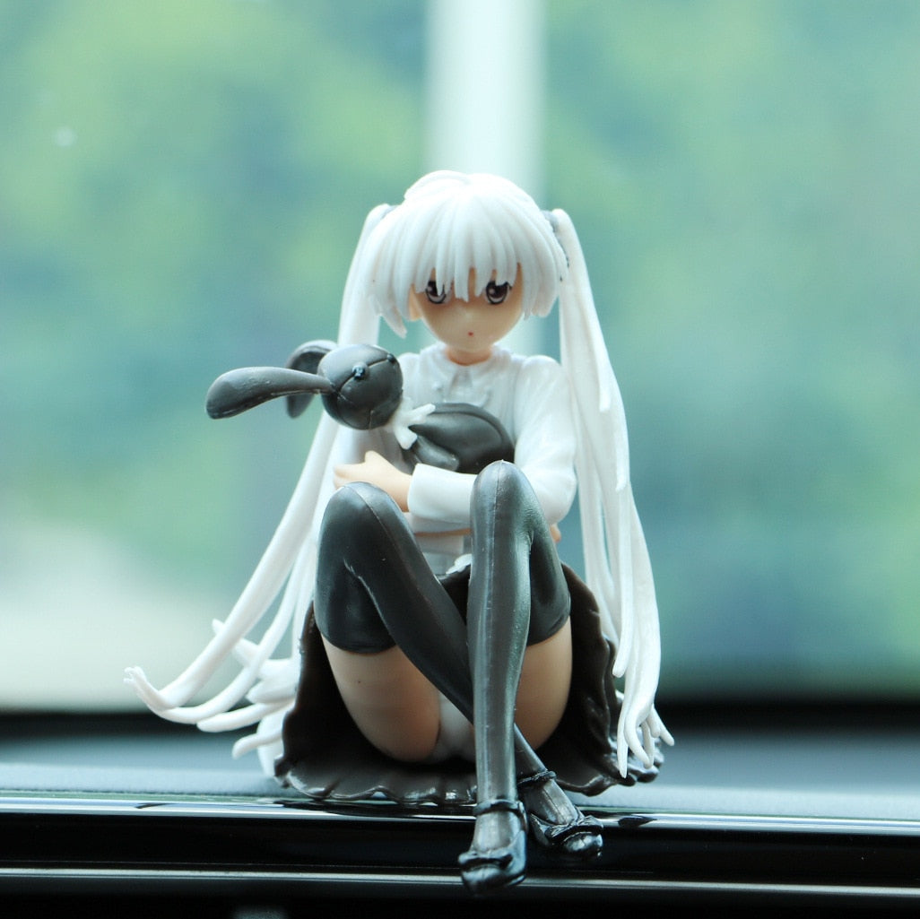 9CM Anime Cute Figure Kasugano Sora Where We Are Least Alone Sitting And Hugging The Rabbit Model Dolls Toy Gift Collect PVC