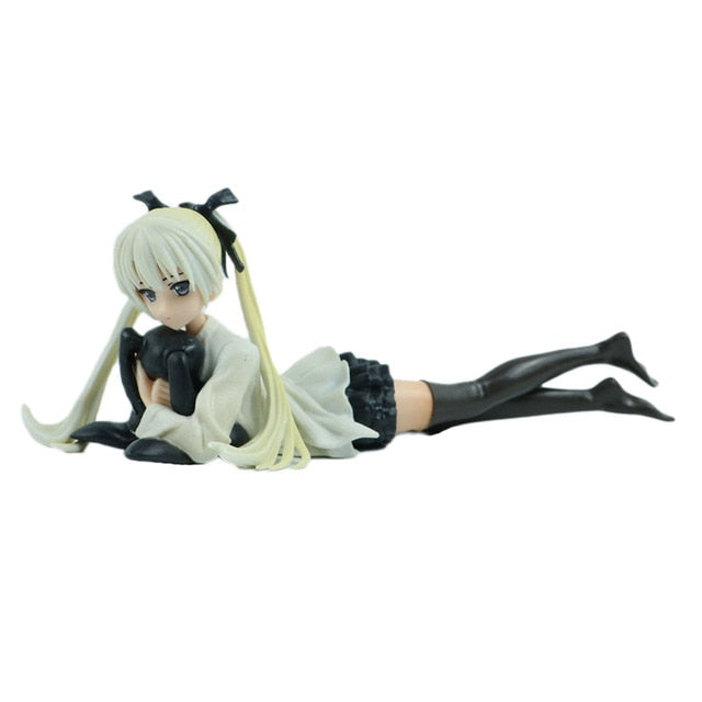 9CM Anime Cute Figure Kasugano Sora Where We Are Least Alone Sitting And Hugging The Rabbit Model Dolls Toy Gift Collect PVC