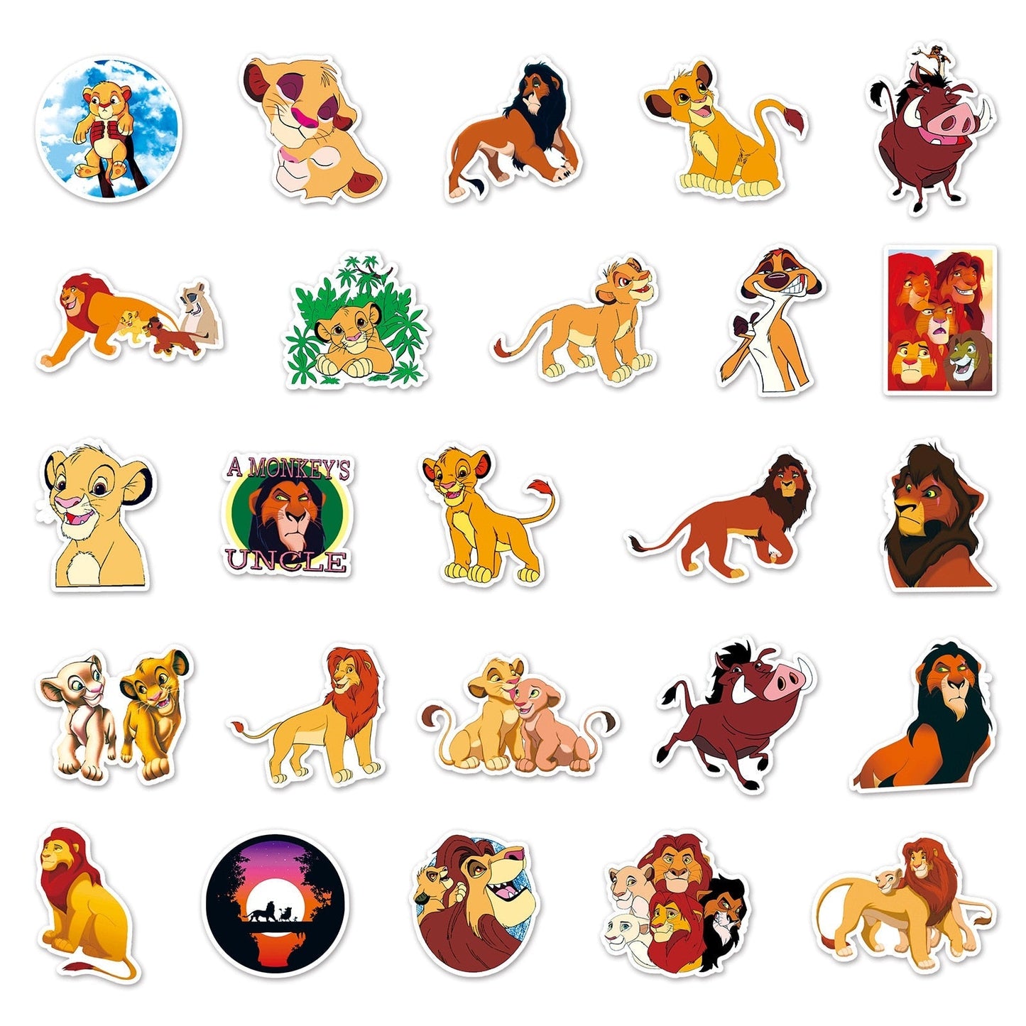 10/30/50pcs Anime Disney The Lion King Graffiti Stickers Decals Kids Toys Diary Suitcase Scrapbook Sticker