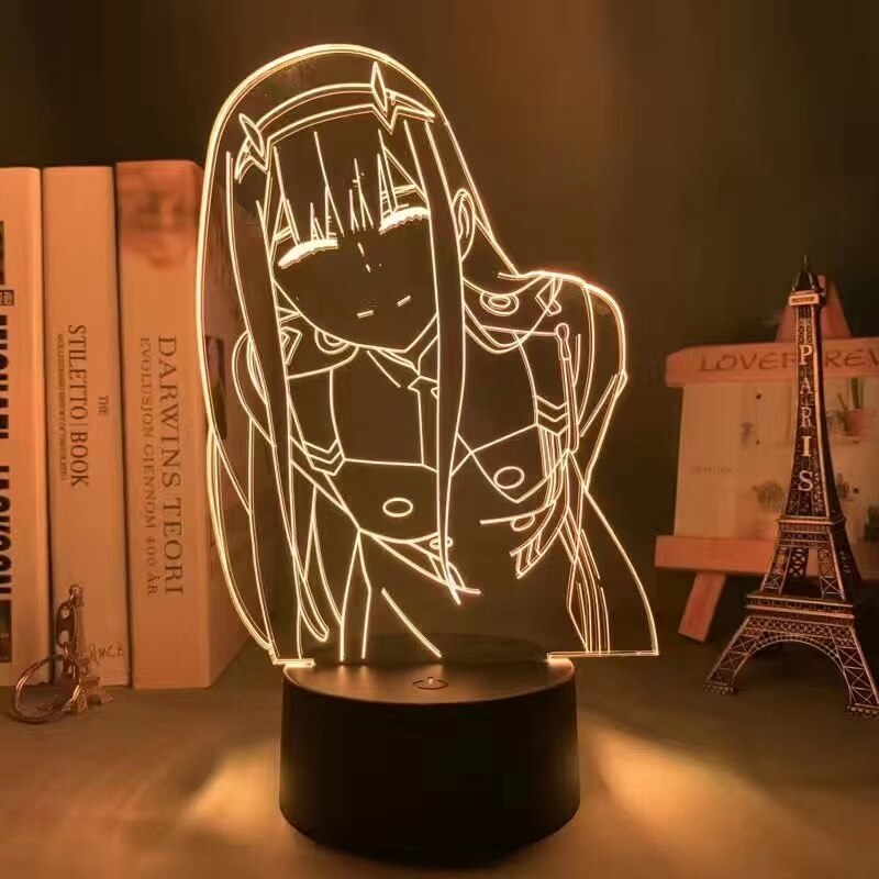 Darling In The Franxx Anime Figure 3D LED Lamps Zero Two 02 HIRO Warm light Night Lights Gift For Friend Bedroom Decoration