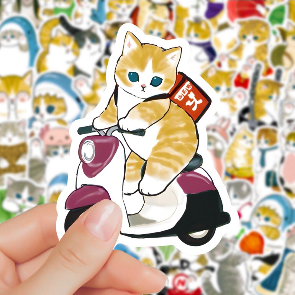 10/30/50pcs MEME Funny Animals Cat Stickers Aesthetic Cute Cartoon Decals Kids Toy DIY Luggage Laptop Phone Case Kawaii Sticker