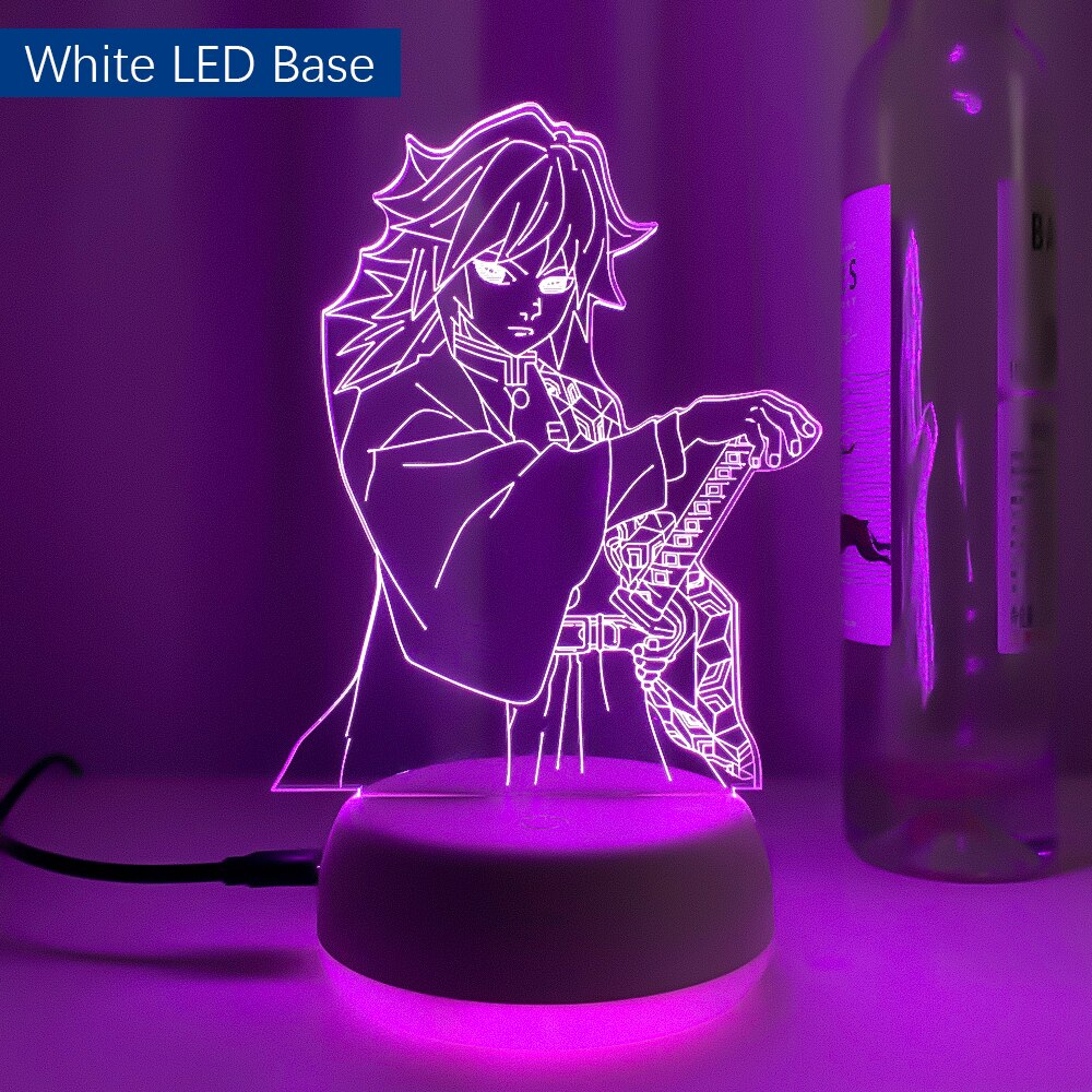 Led Light Anime Demon Slayer Giyu Tomioka for Child Bedroom Decor Lighting Birthday Gift Manga 3d Night Lamp Kimetsu No Yaiba