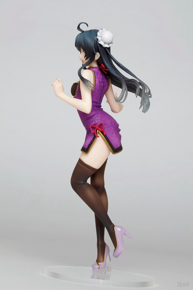 Anime My Youth Romantic Comedy Is Wrong Yukinoshita Yukino  Figure 22CM Sexy Cheongsam Black Silk Standing Model Dolls Toy Gift