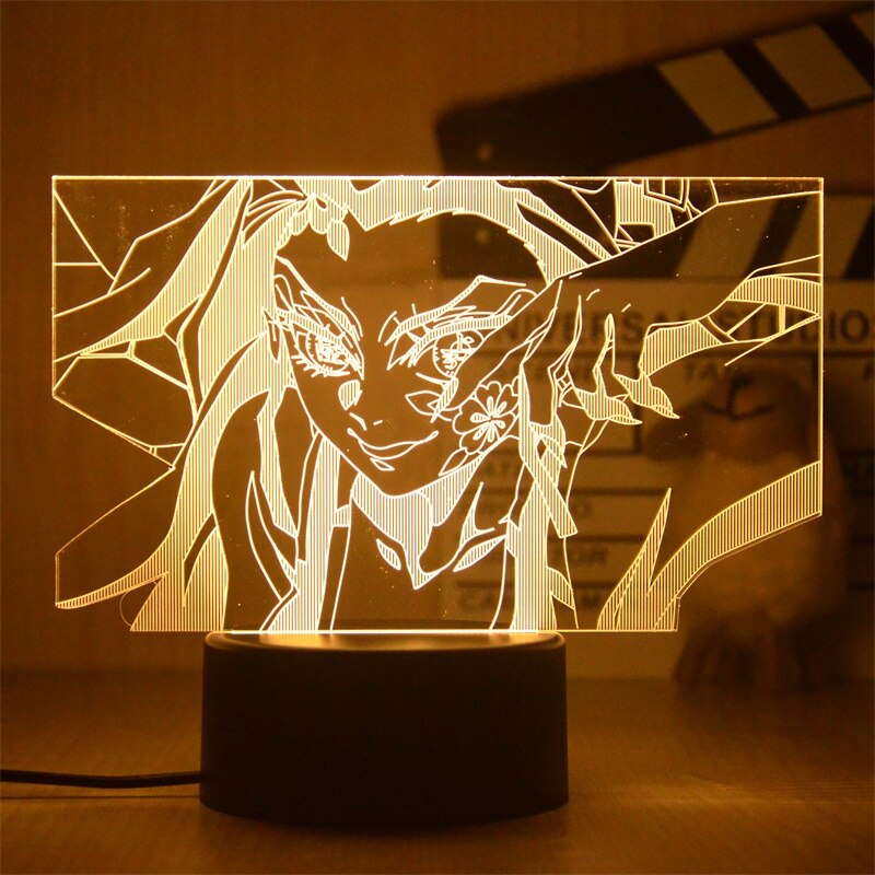 Anime Demon Slayer Figure 3D LED Night Light Kocho Kanae Figures Lamp for Bedroom Decor Child Kids Birthday Gift Warm light