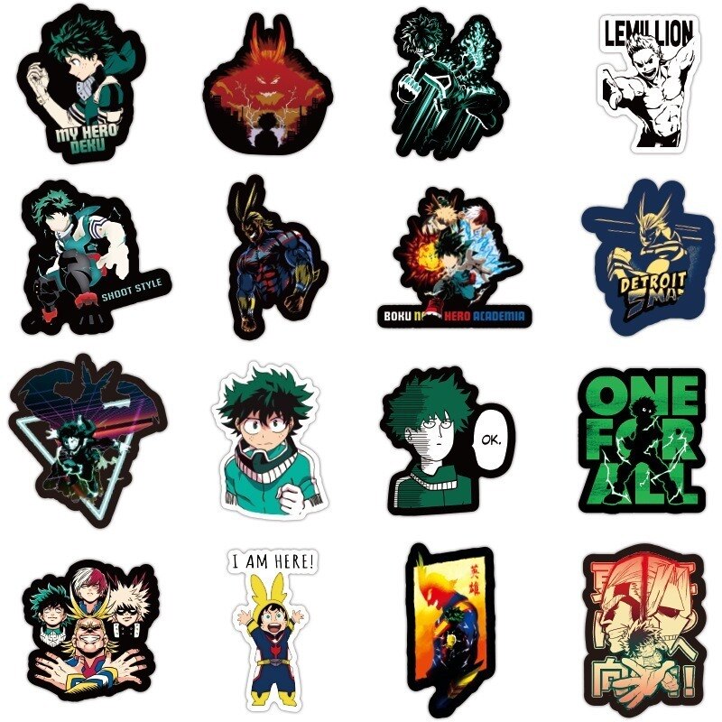 100pcs My Hero Academia Stickers Classic Japan Anime Sticker Modern Popular Laptop Luggage Car Skateboard Phone Decal