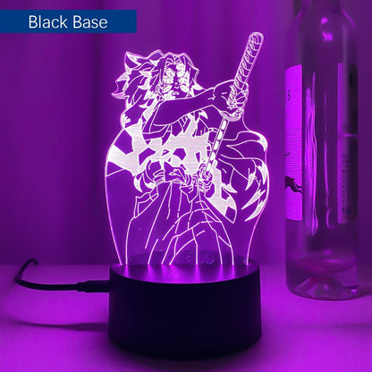 Anime Led Light Kimetsu No Yaiba Kokushibo for Bedroom Decoration Night Light Gift Manga 3d Lamp Demon Slayer Room Decor