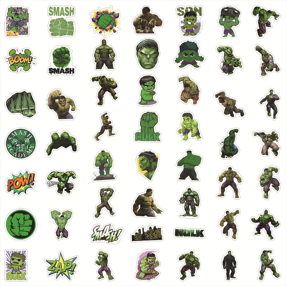 10/30/50Pcs Disney Marvel The Hulk Stickers Man Skateboard Luggage Laptop Guitar Waterproof Sticker Kids Toys gift