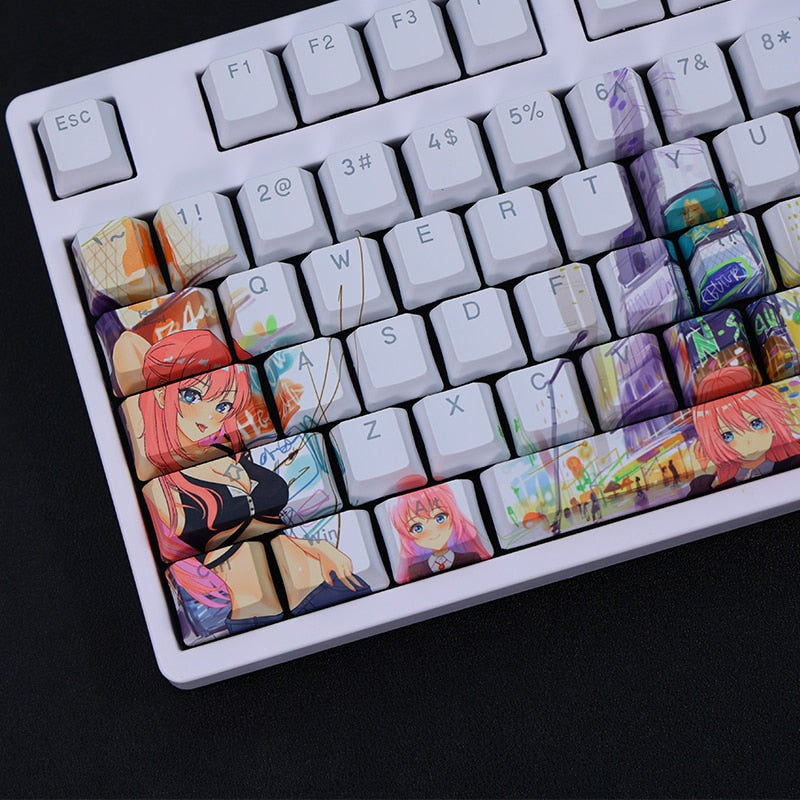 108 Keys PBT Dye Subbed Keycaps Cartoon Anime Gaming Key Caps OEM Profile Backlit Keycap For Shikimori's Not Just a Cutie