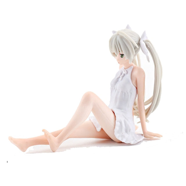 9CM Anime Cute Figure Kasugano Sora Where We Are Least Alone Sitting And Hugging The Rabbit Model Dolls Toy Gift Collect PVC