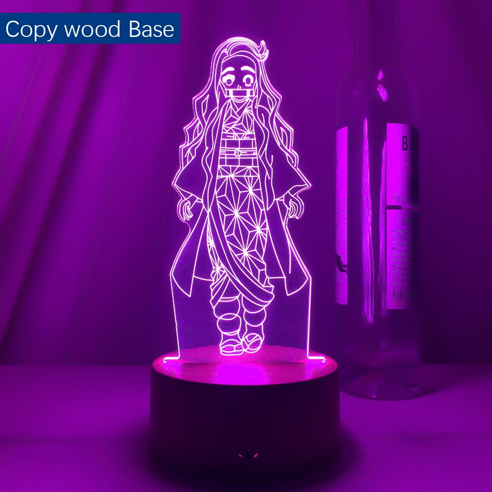 Kimetsu No Yaiba Nezuko Kamado Figure Led Night Light for Bedroom Decor Nightlight Kids Child Table 3d Lamp Demon Slayer Gifts