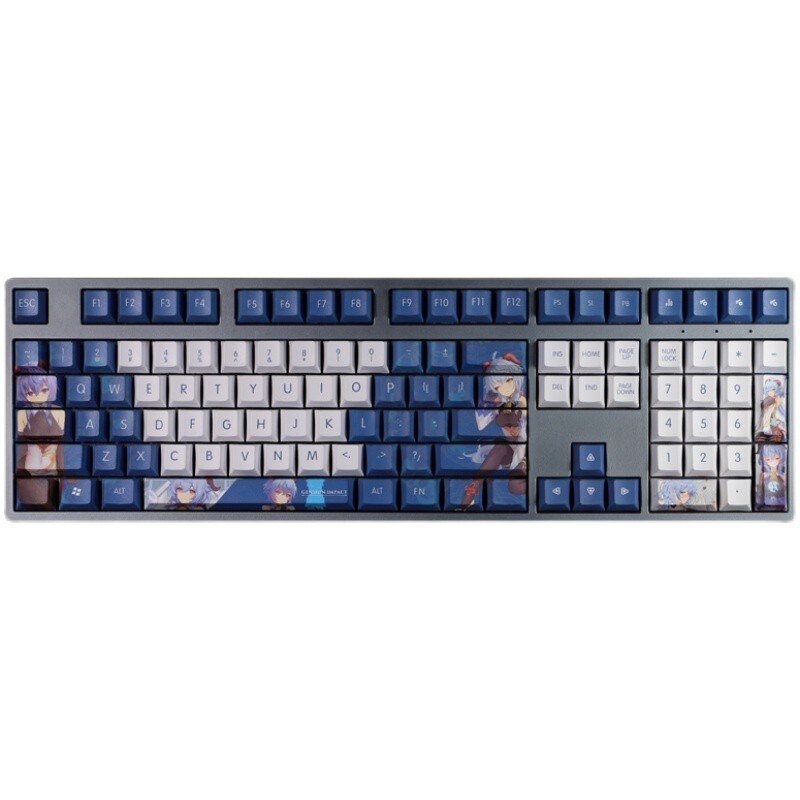 108 Keys/set 5 Sides PBT Dye Subbed Keycaps Cartoon Anime Gaming Key Caps Cherry Profile Keycap For Genshin Impact Ganyu