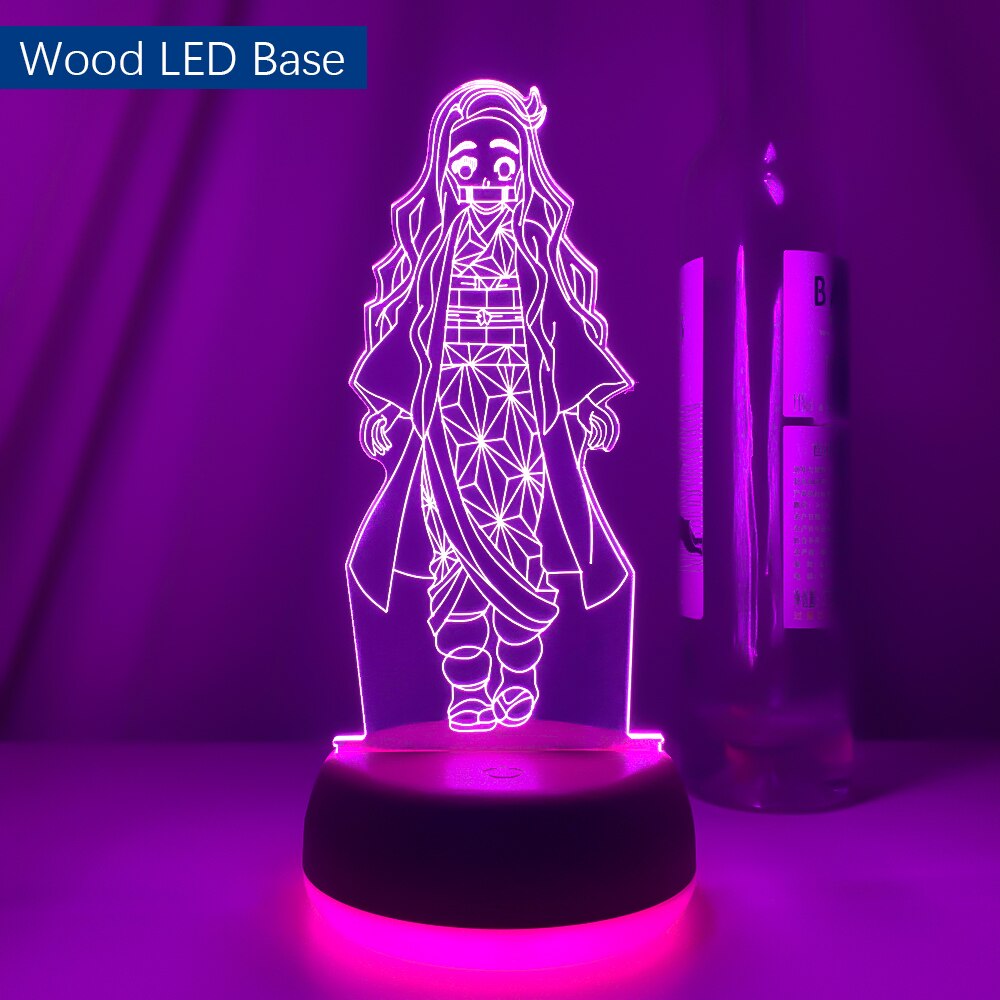 Kimetsu No Yaiba Nezuko Kamado Figure Led Night Light for Bedroom Decor Nightlight Kids Child Table 3d Lamp Demon Slayer Gifts