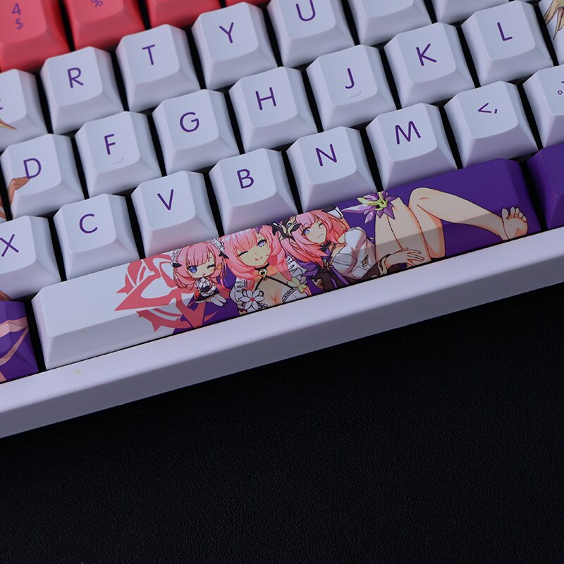 1 Set PBT Dye Subbed Keycaps Two Dimensional Cartoon Anime Gaming Key Caps Cherry Profile Keycap For Honkai Impact 3 Elysia