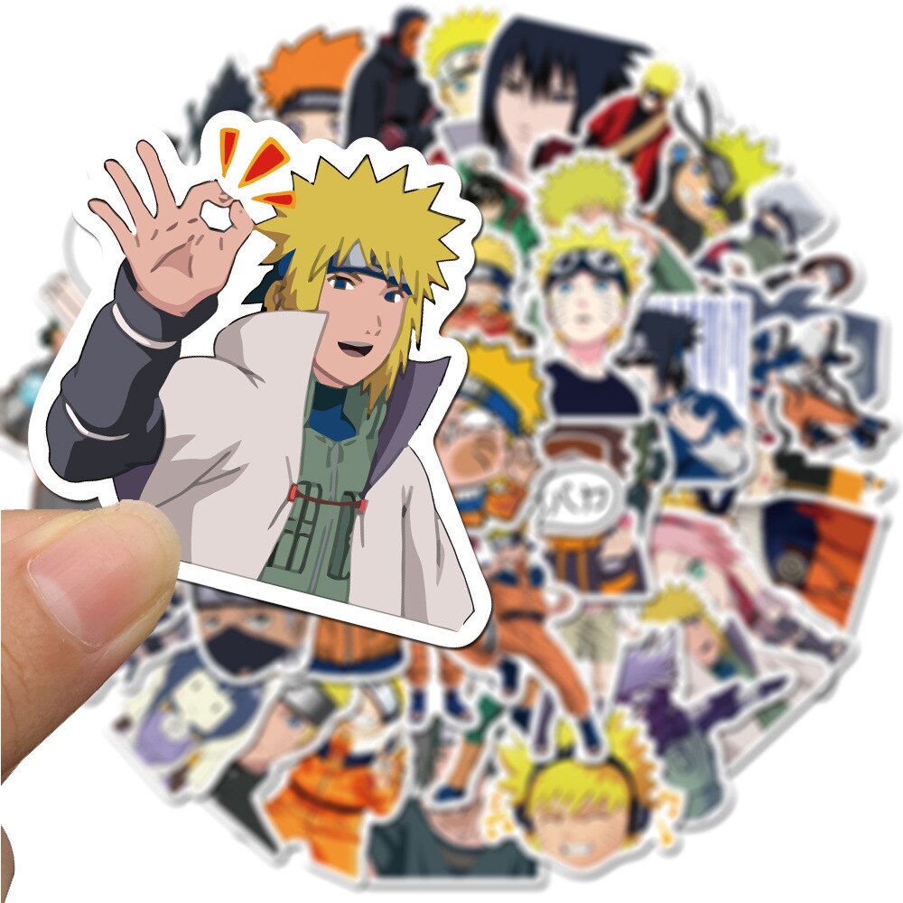 100Pcs Naruto Stickers Uzumaki Naruto Kakashi Uchiha Sasuke Itachi Kawaii Cartoon Waterproof Stiker