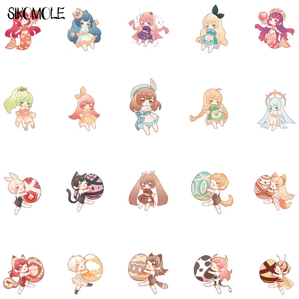 10/40pcs Version Q Cartoon Cute Little Girl Anime Stickers Kawaii DIY Laptop Motorcycle Graffiti Sticker Decals Kids Toys F5