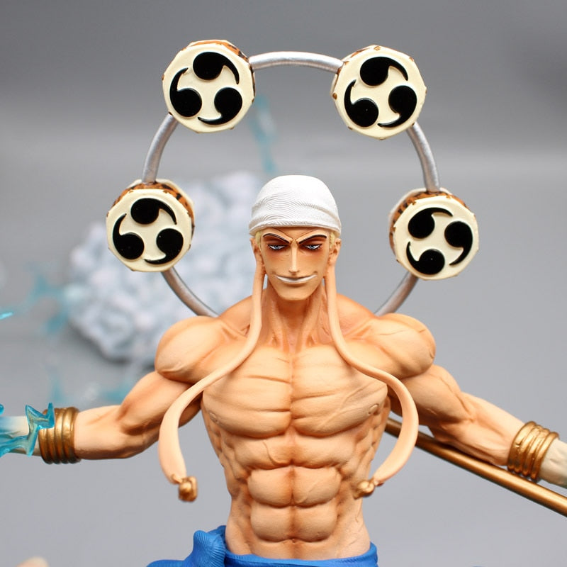 23cm Anime One Piece Figure GK Sitting Posture Thor Enel God Sky Piea Enel Action Figure PVC Collectible Model Toys Doll Gifts