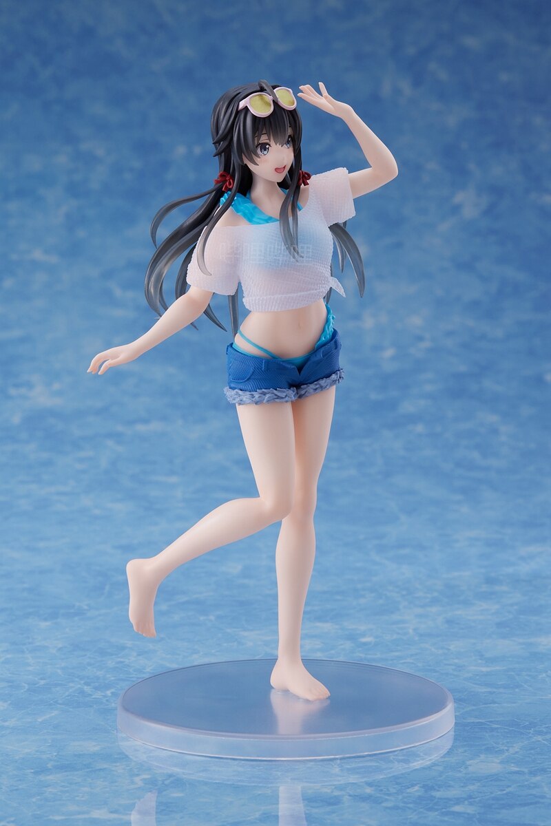 Genuine 18CM Anime My Youth Romantic Comedy Is Wrong Yukinoshita Yukino Figure PVC Standing Short Sleeve Swimsuit Model Toys