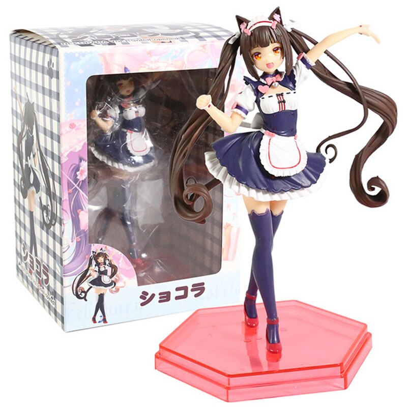 Game NEKOPARA Vanilla Chocolate Anime Figure 18CM PVC Kawaii Maid Model Static Figure Toys for Children Desktop Gift Ornament