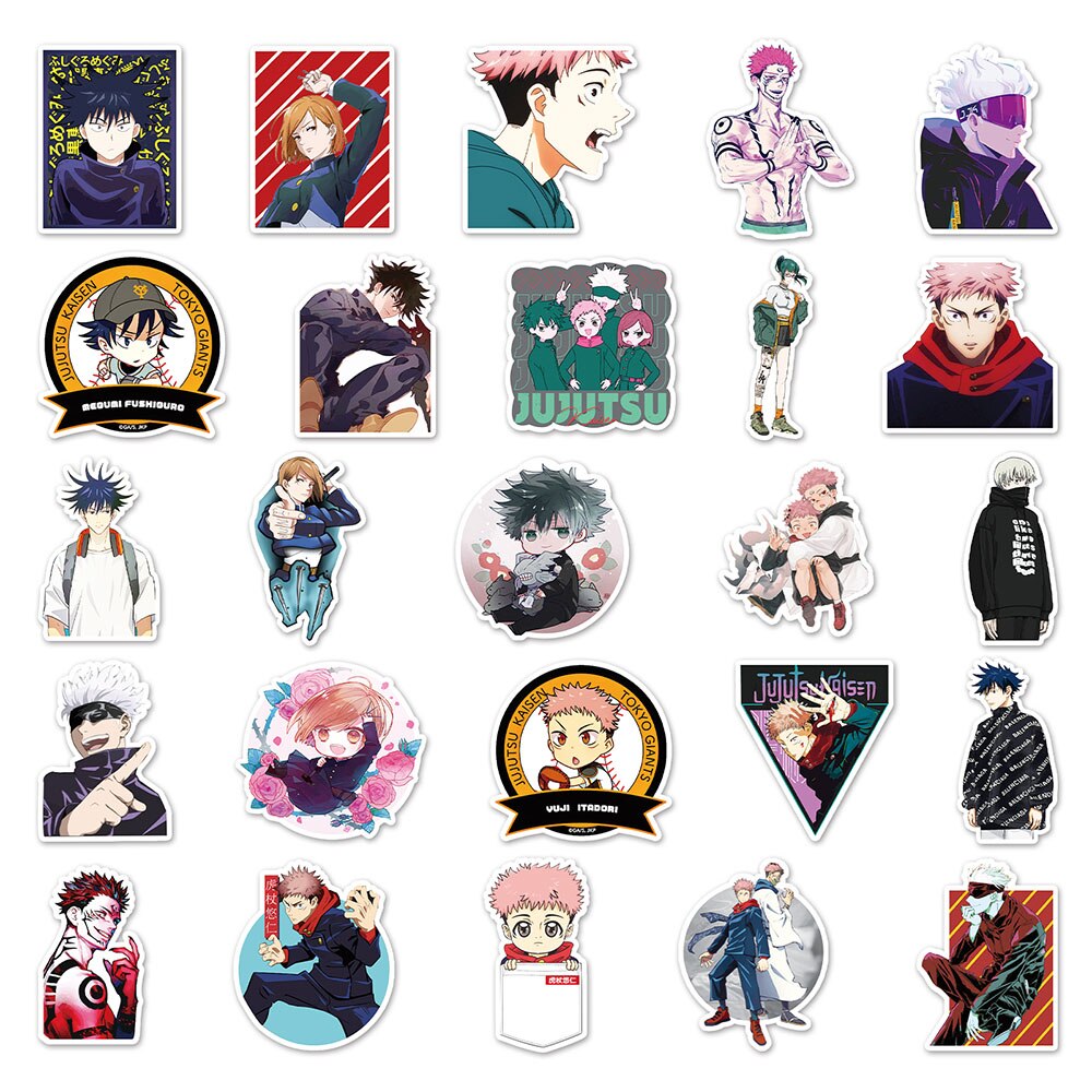 10/30/50PCS Anime Jujutsu Kaisen Stickers Kid Gift Decoration DIY Luggage Fridge Skateboard Car Cool Graffiti Decal Classic Toy