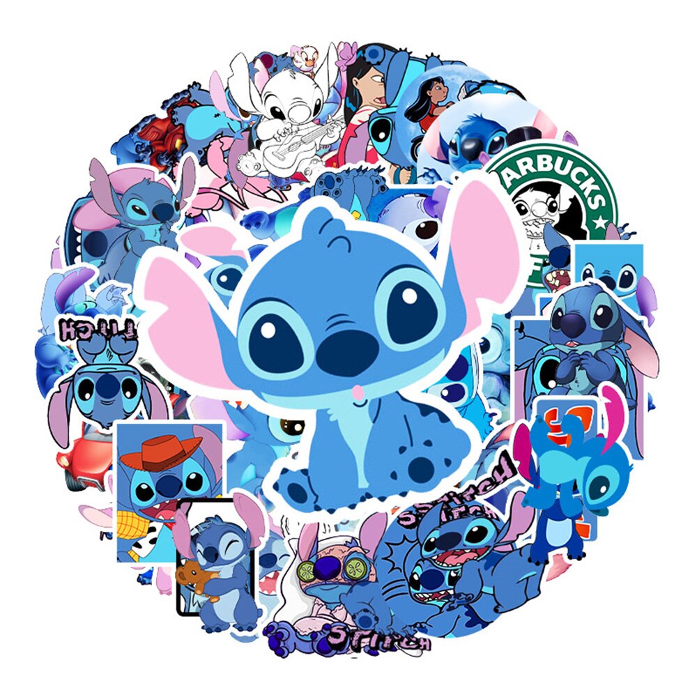 10/30/50pcs Cute Disney Stitch Stickers Cartoon Waterproof Decals DIY Luggage Phone Guitar Laptop Funny Graffiti Sticker Kid Toy