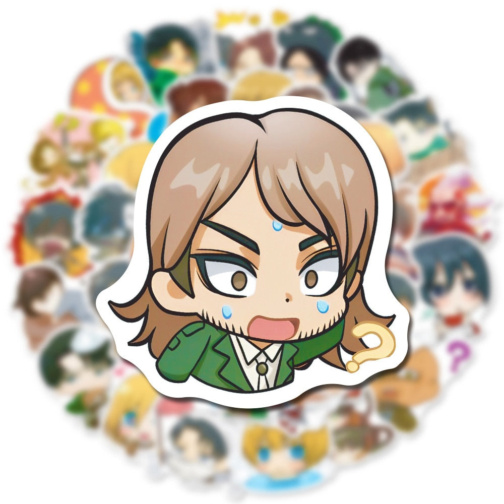 10/30/50pcs Kawaii Anime Attack On Titan The Final Season Stickers Shingeki No Kyojin Cartoon Decals DIY Cool Sticker for Kids