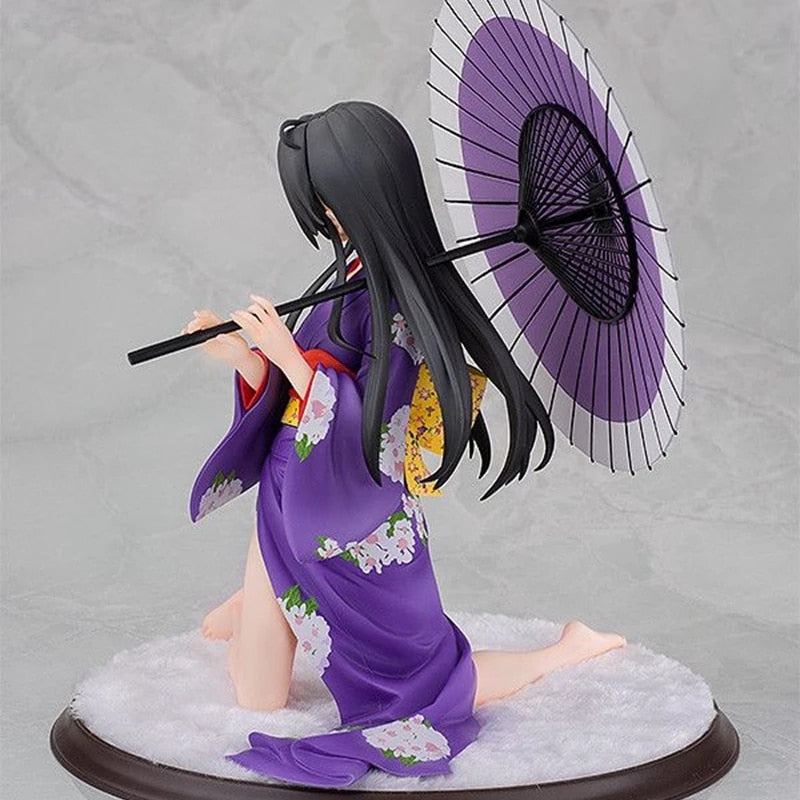 12CM Amine Figure Yukinoshita Yukino Sexy Purple Kimono Kneeling Model Dolls Toy Gift Collect Boxed Ornaments PVC Material