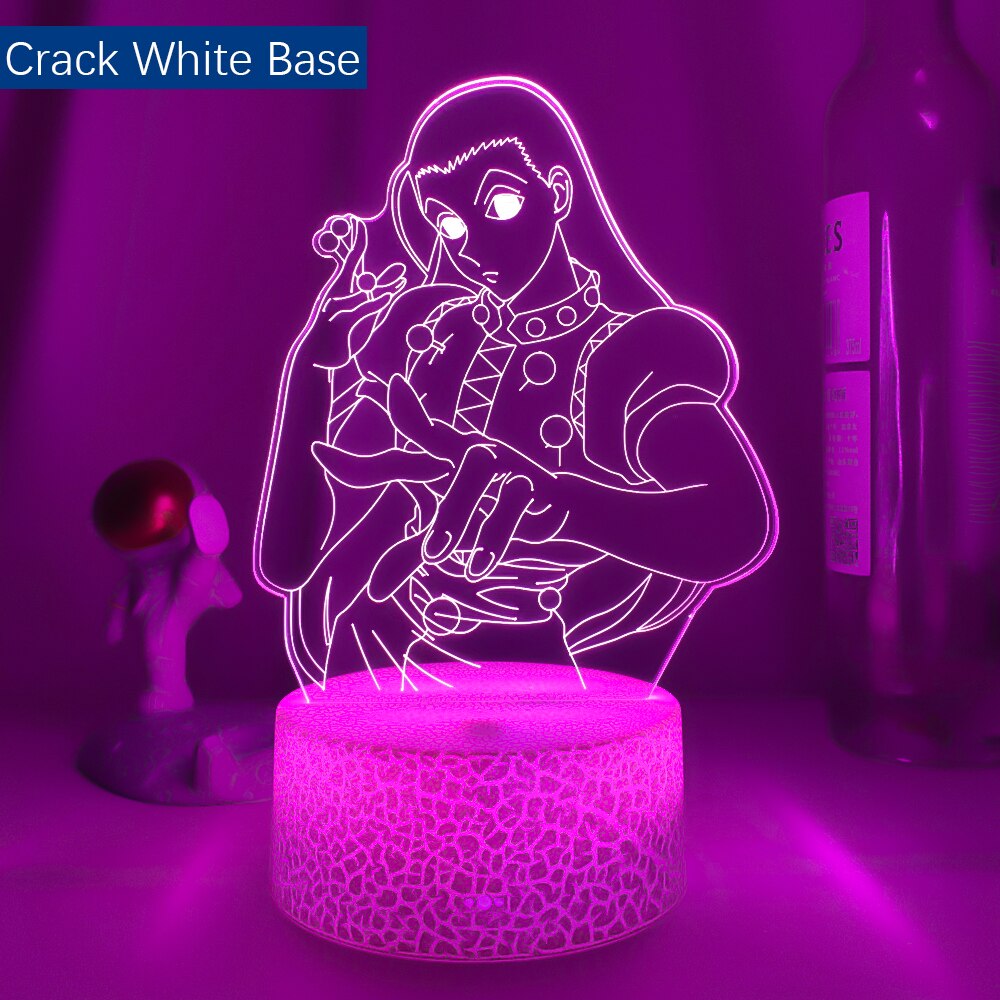 Acrylic Led Night Light Anime Hunter X Hunter Bedroom Decor Light for Kid Child Birthday Gift HXH Illumi Zoldyck Figure 3d Lamp