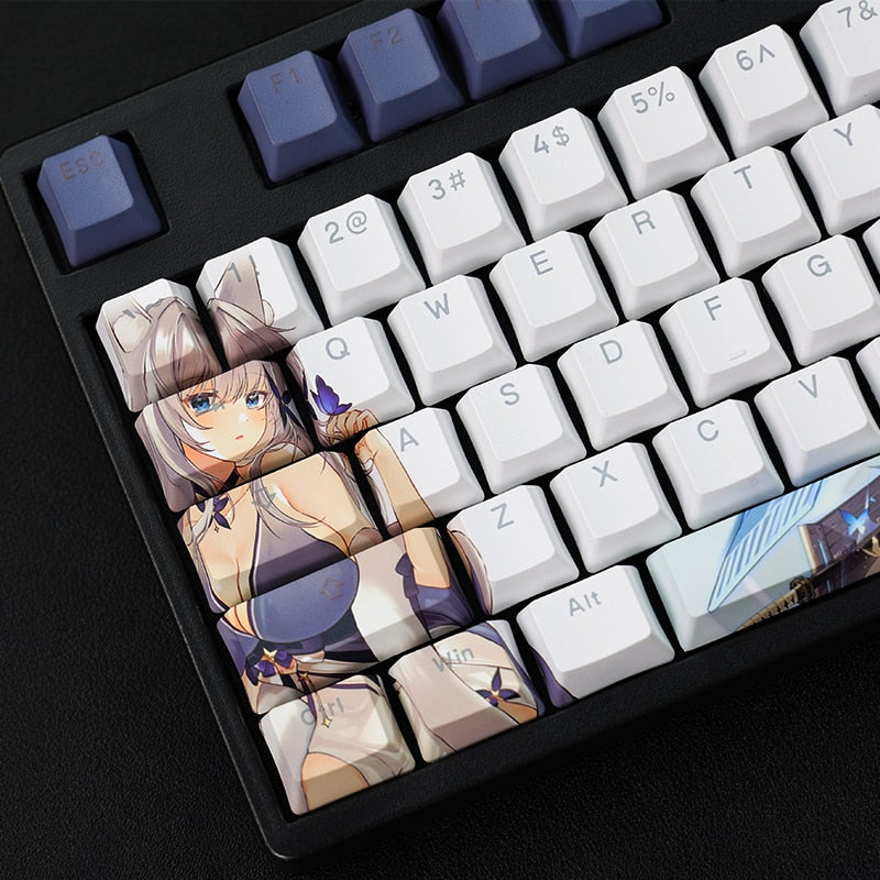 108 Keys/set 5 Sides PBT Dye Subbed Keycaps Cartoon Anime Gaming Key Caps Backlit Keycap For Azur Lane