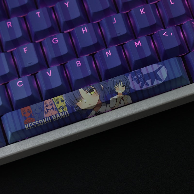 108 Keys PBT Dye Subbed Keycaps Cartoon Anime Gaming Key Caps BOCCHI THE ROCK Yamada Ryo Backlit Keycap For ANSI Layout