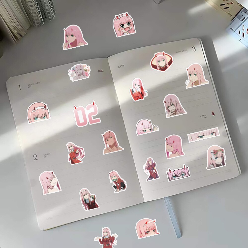 10/30/60PCS Anime DARLING in the FRANXX Stickers Cute ZERO TWO Graffiti Decals DIY Phone Suitcase Fridge Stationary Classic Toys