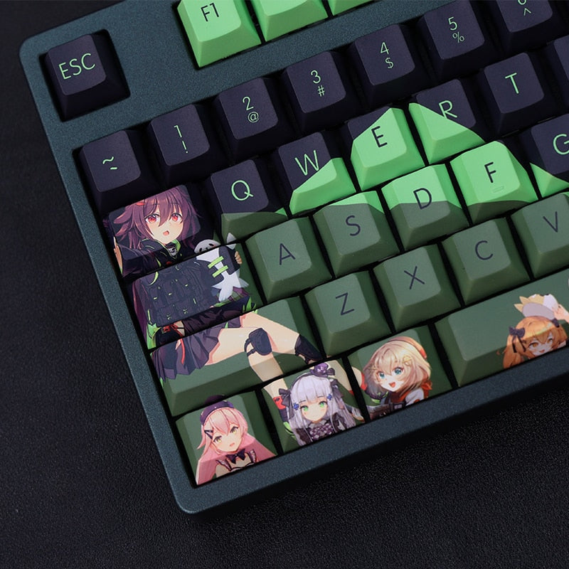 108 Keys/set PBT Dye Subbed Keycaps 2 Dimensional Cartoon Anime Gaming Key Caps Cherry Profile Keycap For Girls Frontline