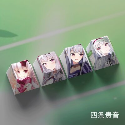 4 Keys/set THE IDOLMASTER Keycaps PBT Dye Sublimation Key Caps For MX Switches Cherry Profile Anime Cartoon Keycap