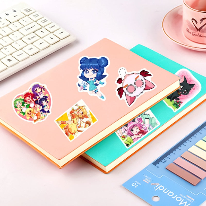 50 pcs Cartoon Anime TOKYO MEW MEW Stickers | waterproof for Car Suitcase Skateboard Guitar Laptop Decor Graffiti Sticker