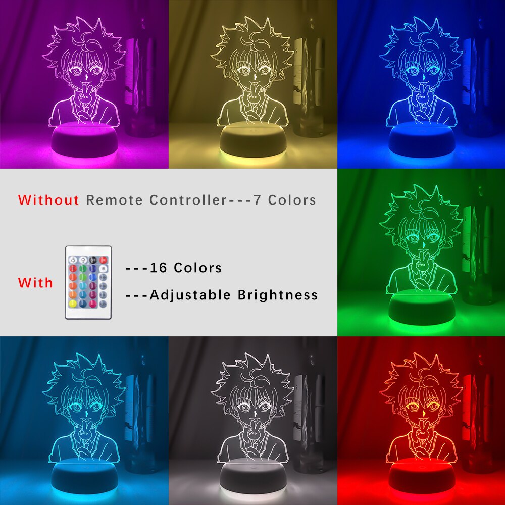 New Anime Hunter X Hunter Killua 3d Led Light for Bedroom Decor Nightlight Birthday Gift Acrylic Led Night Lamp Hxh Cute Killua