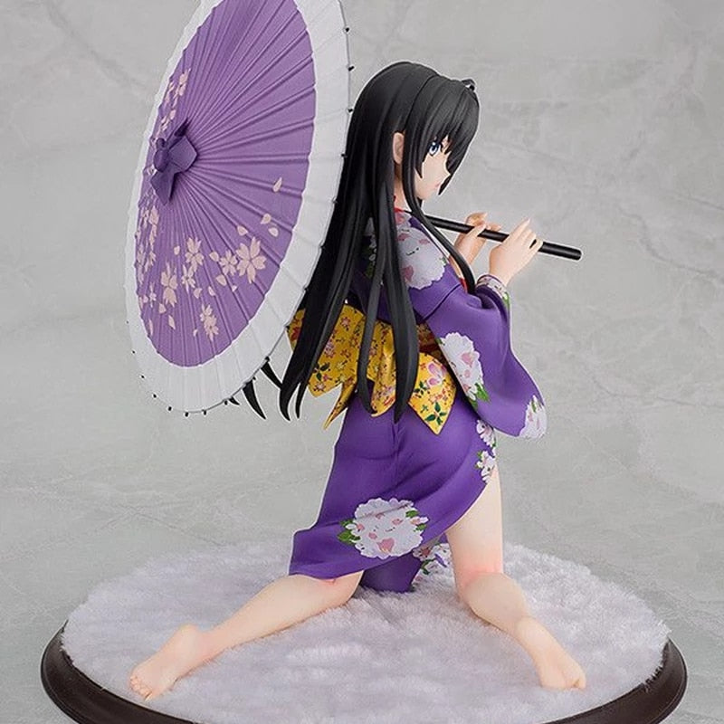 12CM Amine Figure Yukinoshita Yukino Sexy Purple Kimono Kneeling Model Dolls Toy Gift Collect Boxed Ornaments PVC Material