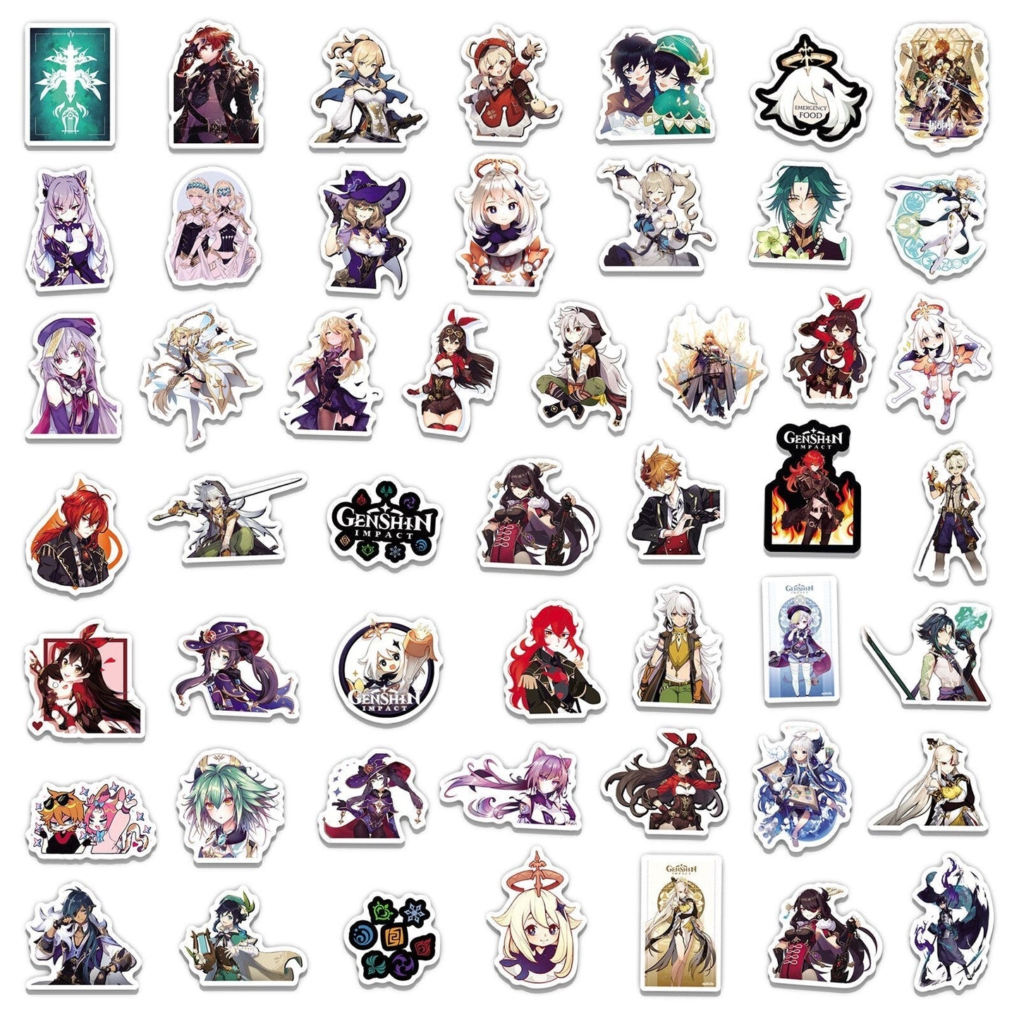 50/100 PCS Genshin Impact Anime Stickers | Graffiti for Laptop Luggage Skateboard Guitar Motorcycle Decal Toy