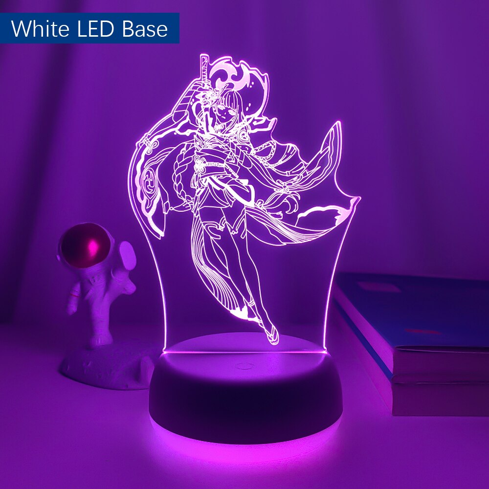 Led Lamp Genshin Impact Raiden Shogun for Kid Bedroom Decoration Birthday Gift Genshin Impact Baal Led Night Light Game