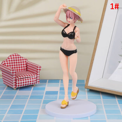 20CM Anime The Quintessential Quintuplets Action Figure Nakano Ichika Nino Itsuki Sexy Swimsuit Standing Kawaii Collection Toys