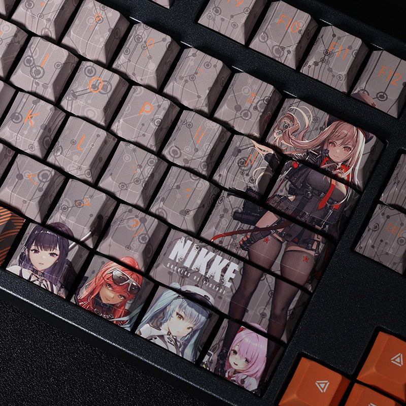 108 Keys PBT Dye Subbed Keycaps Cartoon Anime Gaming Key Caps NIKKE The Goddess Of Victory Keycap For ANSI Layout Cherry Profile