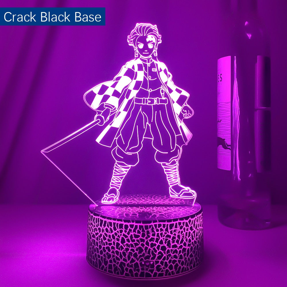 Kimetsu No Yaiba Tanjiro Kamado Figure Led Night Light for Kids Bedroom Decor Nightlight Child Desk 3d Lamp Demon Slayer Gift